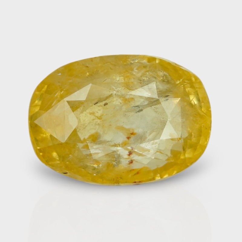 6.38 Cts. Natural Yellow Sapphire Faceted Oval Loose Gemstone