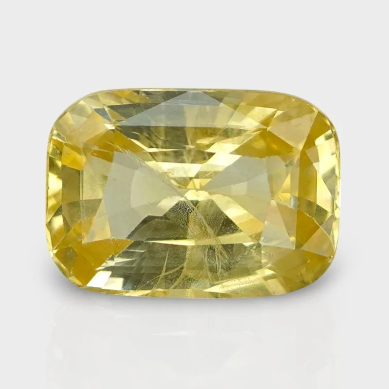 6.11 Cts. Natural Yellow Sapphire Faceted Cushion Loose Gemstone