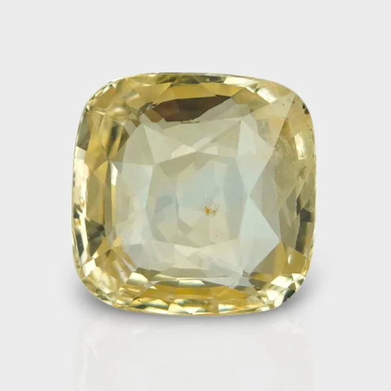 5.1 Cts. Natural Yellow Sapphire Faceted Square Cushion  Loose Gemstone