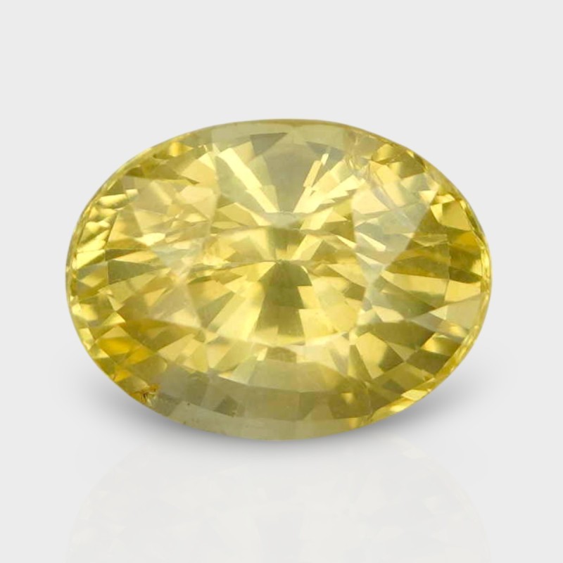 5.27 Cts. Natural Yellow Sapphire Faceted Oval Loose Gemstone