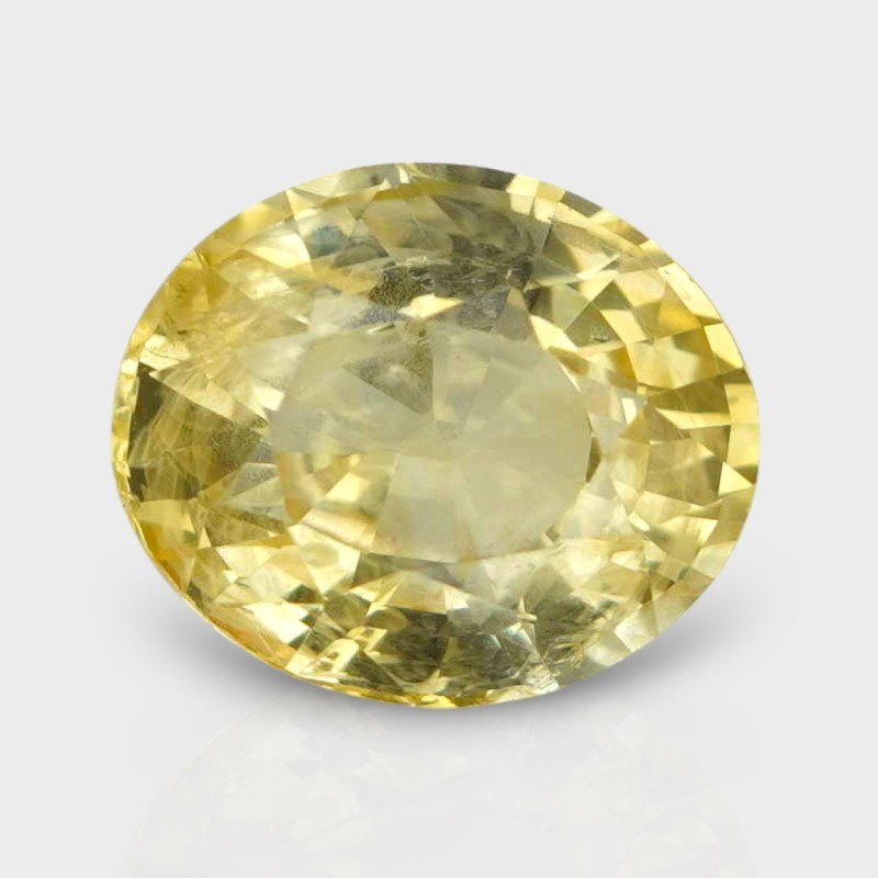 5.71 Cts. Natural Yellow Sapphire Faceted Oval Loose Gemstone