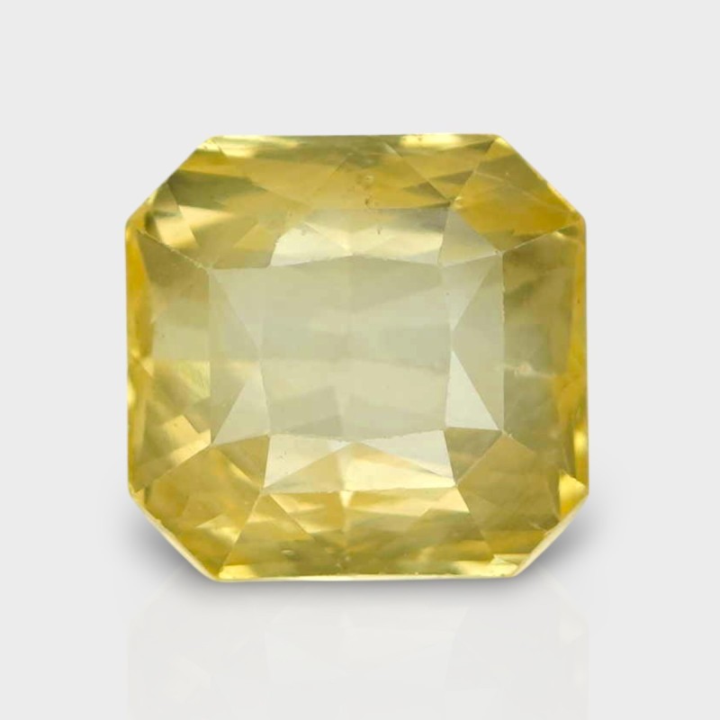 8.04 Cts. Natural Yellow Sapphire Step Cut Octagon Loose Gemstone