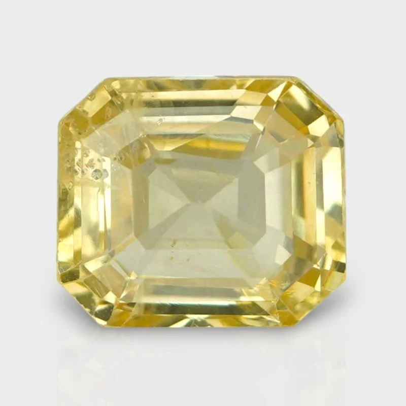 5.97 Cts. Natural Yellow Sapphire Step Cut Octagon Loose Gemstone