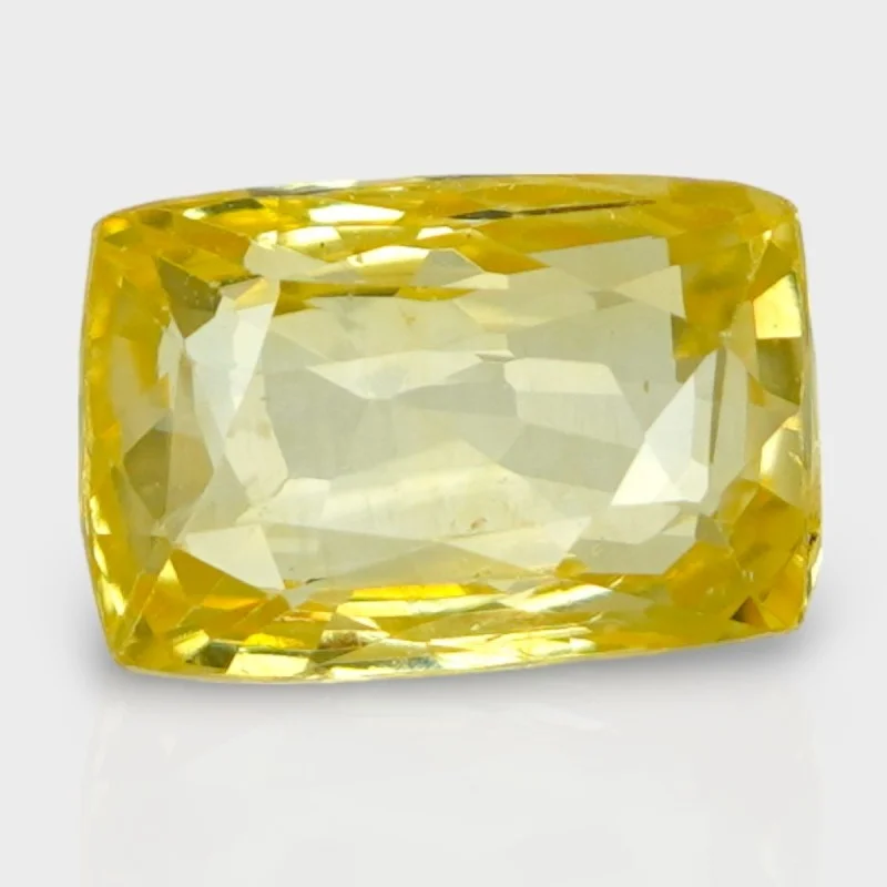 3.63 Cts. Natural Yellow Sapphire Faceted Cushion Loose Gemstone