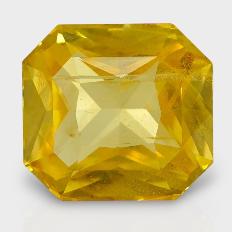 9.57 Cts. Natural Yellow Sapphire Step Cut Octagon Loose Gemstone